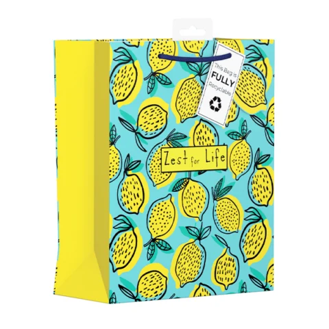 Giftmaker Zest For Life Lemon Gift Bag Medium