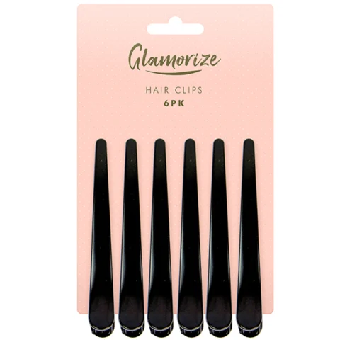 Glamorize Black Hair Clips 6 Pack