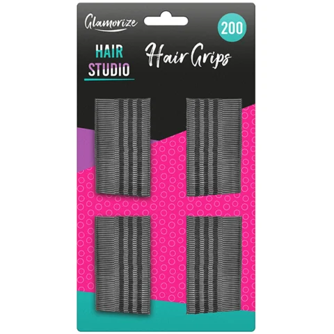 Glamorize Hair Studio Secure Hold Hair Grips 200 Pack