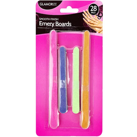 Glamorize Smooth Finish Emery Boards Assorted 28 Pack