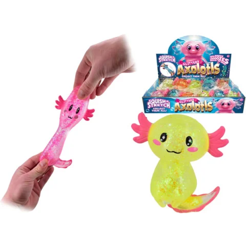 Glittery Axolotl Squidgy Animal Toy Assorted