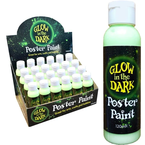 Glow In The Dark Poster Paint 120ml 24pc