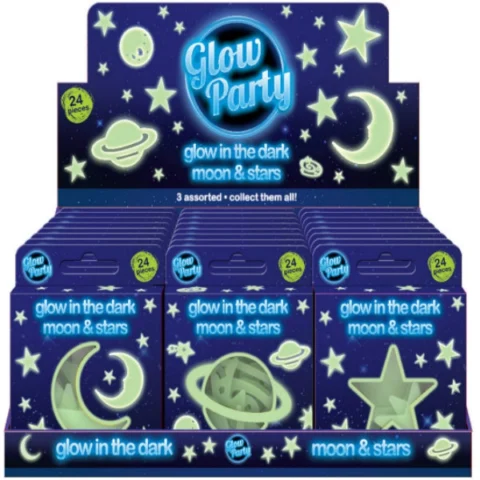 Glow Party Glow In The Dark Moon & Stars Assorted