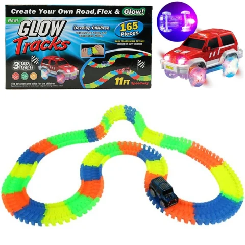 Glow Tracks Multicolour 11Ft Speedway Set 165pc