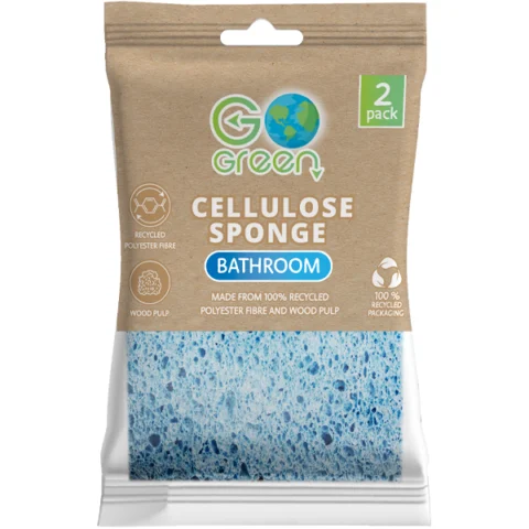 Go Green Recycled Cellulose Bathroom Sponge 2 Pack