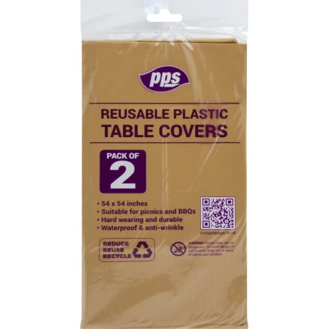 Gold Plastic Party Table Covers 54" X 54" 2 Pack