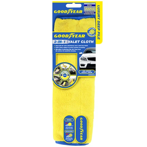 Goodyear Luxury Deep Pile Microfibre 2-In-1 Valet Cloth 45cm X 38cm