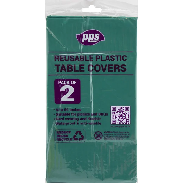 Green Plastic Party Table Covers 54" X 54" 2 Pack