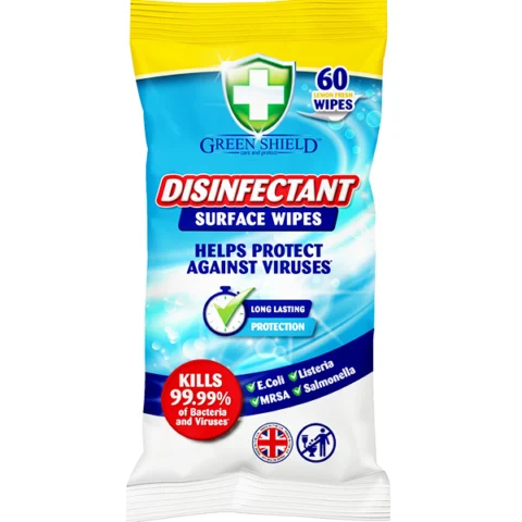 Green Shield Lemon Fresh Disinfectant Surface Wipes 60 Pack