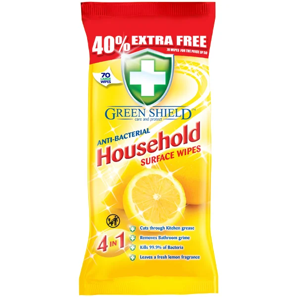 Greenshield Household Anti-Bacterial Wipes 70 Sheets