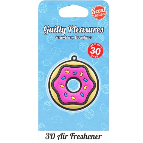 Guilty Pleasures Strawberry Doughnut 3D Car Air Freshener