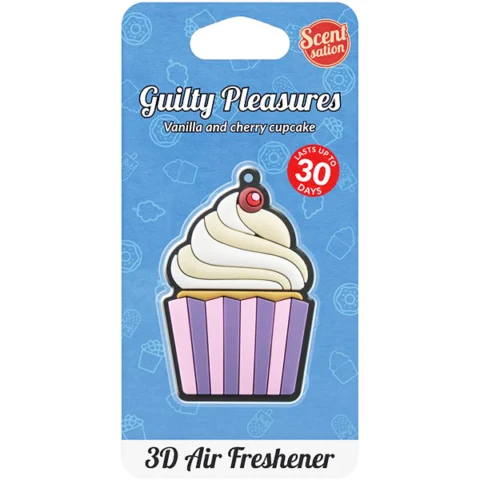 Guilty Pleasures Vanilla & Cherry Cupcake 3D Car Air Freshener