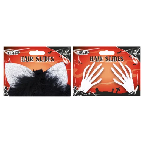 Halloween 3D Hair Slides 2 Pack Assorted