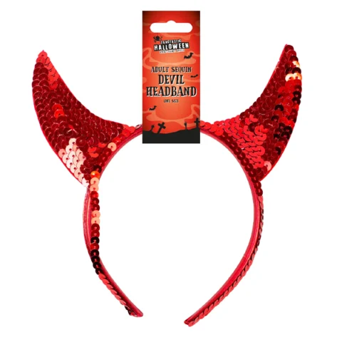 Halloween Adult Sequin Devil Headband