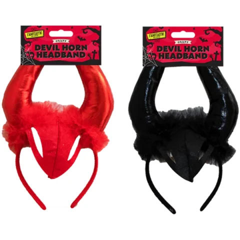 Halloween Devil Horns Headband Assorted Colours