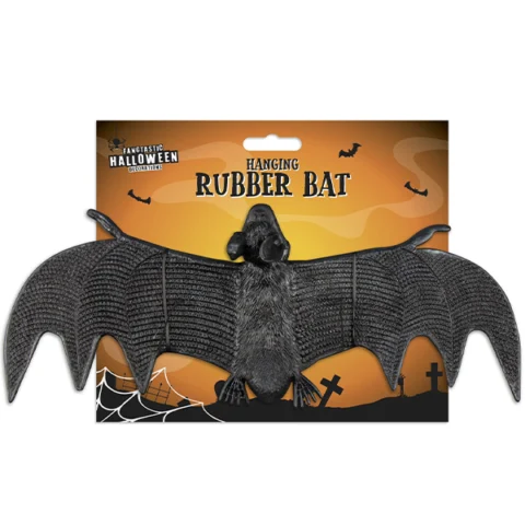 Halloween Hanging Rubber Bat 30cm