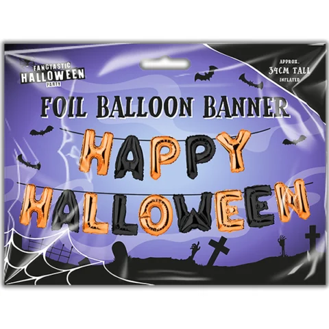 Halloween Metallic Foil Balloon Banner