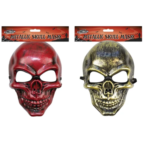 Halloween Metallic Skull Mask Assorted Colours