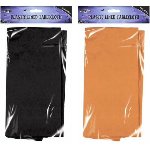 Halloween Plastic-Lined Tablecloth 137cm X 274cm Assorted Colours