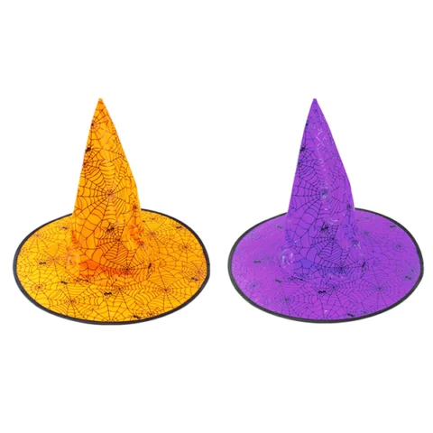 Halloween Spider & Cobweb Witch Hat Assorted Colours