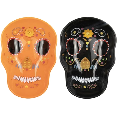 Halloween Sugar Skull Plate Assorted Colours