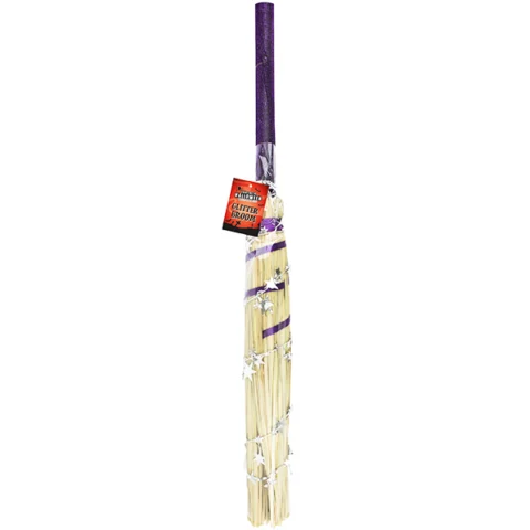 Halloween Witches Glitter Broomstick 77cm