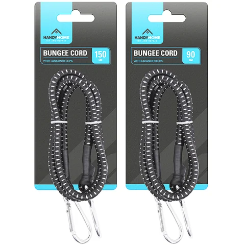 Handy Home Bungee Cord With Carabiner Clips Assorted