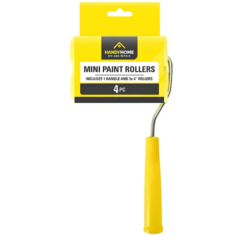 Handy Home Mini Paint Roller With Refills 4pc