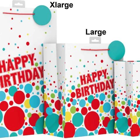 Happy Birthday Design Gift Bag Medium Size Only(Group Image For Size Illustration Purpose Only)