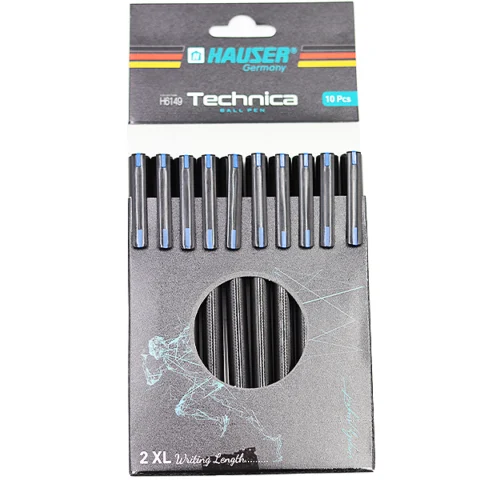 Hauser Technica Blue Premium Ball Pens 10 Pack