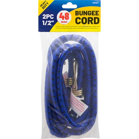 Heavy Duty 1/2" Blue Bungee Cord 48" 2pc