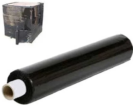 Heavy Duty 20 Microns Black Pallet Shrink Pallet Wrap 400mm X 200m