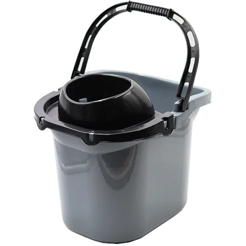 Heavy Duty Silver Mop Bucket With Wringer 12L