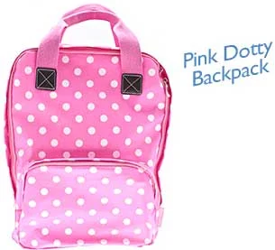 High Quality Dotty Backpack Pink 18.5"