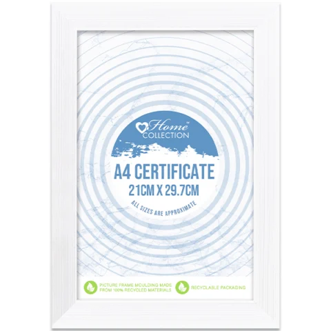 Home Collection A4 Cambridge White Certificate Photo Frame 21cm X 29.7cm