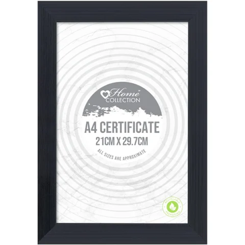 Home Collection Black A4 Certificate Photo Frame 21cm X 29.7cm