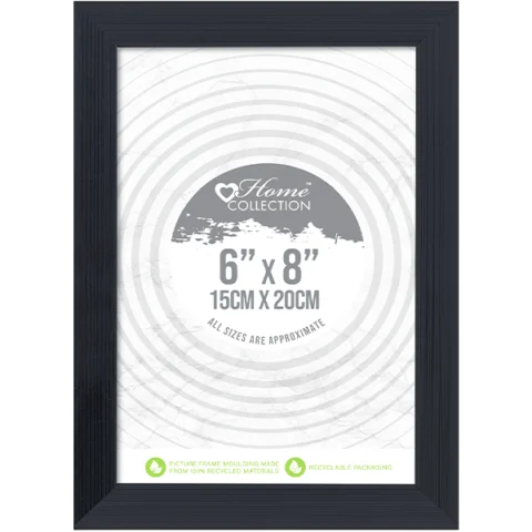 Home Collection Cambridge Black Glass Photo Frame 6" X 8"