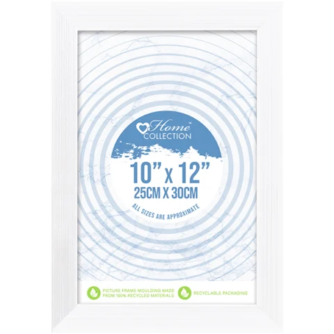 Home Collection Cambridge White Glass Photo Frame 10" X 12"