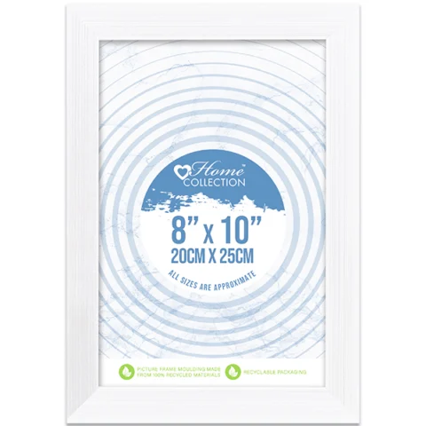 Home Collection Cambridge White Glass Photo Frame 8" X 10"