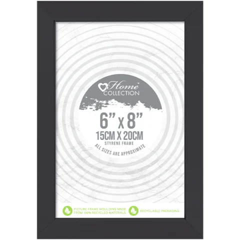 Home Collection London Styrene Black Photo Frame 6" X 8"