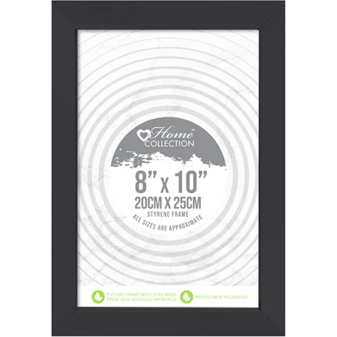 Home Collection London Styrene Black Photo Frame 8" X 10"