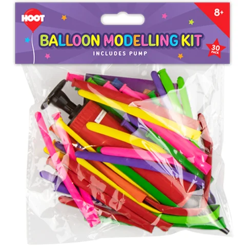 Hoot Assorted Colour Balloon Modelling Kit 30 Pack