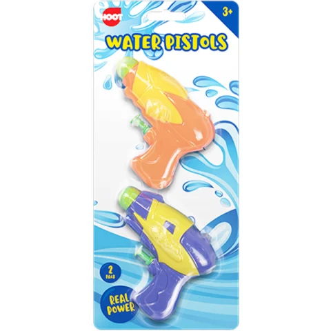 Hoot Assorted Colour Powerful Water Pistols 2 Pack
