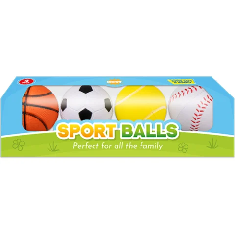 Hoot Assorted Foam Sports Balls 7cm 4 Pack