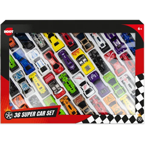 Hoot Assorted Model Super Car Toy Set 36 Pack
