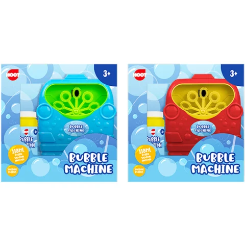 Hoot Battery-Operated Bubble Machine Assorted Colours