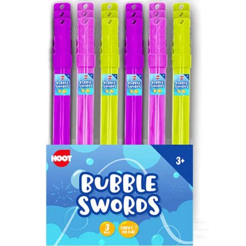 Hoot Bubble Swords 118ml 3 Pack Assorted Colours