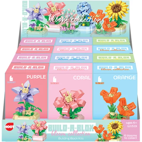 Hoot Build-A-Blox Plant Pot Bloom Collection Building Block Kits Assorted