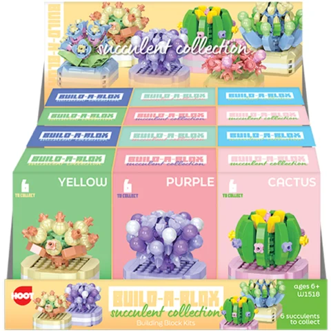 Hoot Build-A-Blox Plant Pot Succulent Collection Building Block Kits Assorted