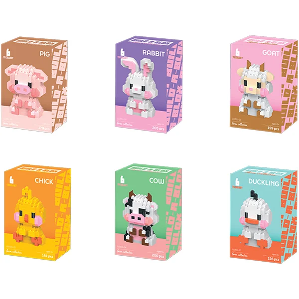 Hoot Build-A-Box Farm Collection Building Block Kits Assorted